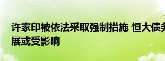 许家印被依法采取强制措施 恒大债务重组进展或受影响