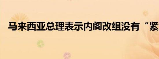 马来西亚总理表示内阁改组没有“紧迫性”