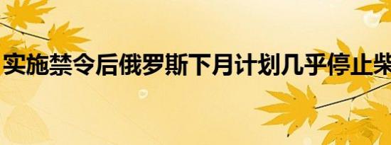 实施禁令后俄罗斯下月计划几乎停止柴油出口