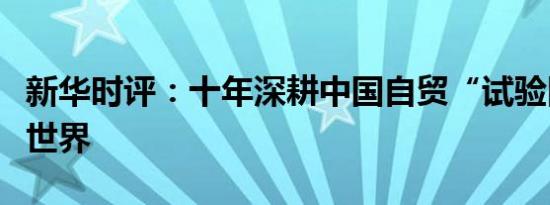 新华时评：十年深耕中国自贸“试验田”利惠世界