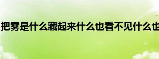 把雾是什么藏起来什么也看不见什么也看不见