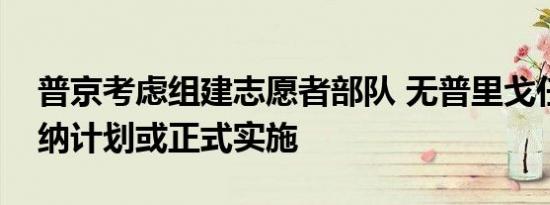 普京考虑组建志愿者部队 无普里戈任的瓦格纳计划或正式实施