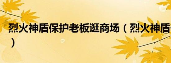 烈火神盾保护老板逛商场（烈火神盾保镖公司）