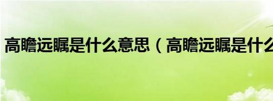 高瞻远瞩是什么意思（高瞻远瞩是什么意思）