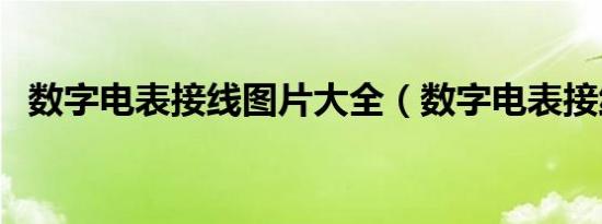 数字电表接线图片大全（数字电表接线图）