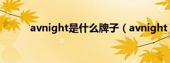 avnight是什么牌子（avnight）