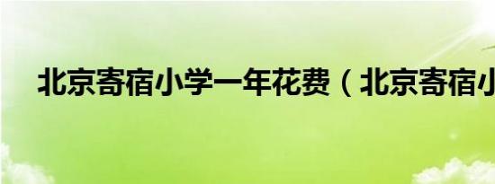 北京寄宿小学一年花费（北京寄宿小学）