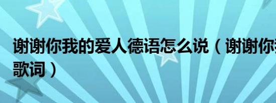 谢谢你我的爱人德语怎么说（谢谢你我的爱人歌词）