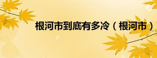 根河市到底有多冷（根河市）