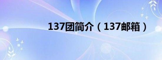 137团简介（137邮箱）