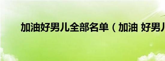 加油好男儿全部名单（加油 好男儿）