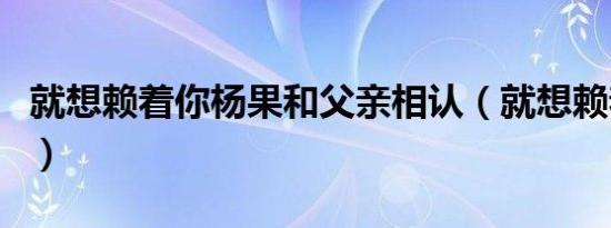 就想赖着你杨果和父亲相认（就想赖着你歌词）