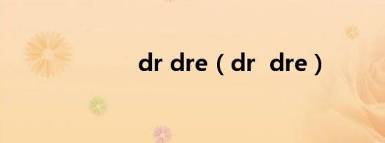 dr dre（dr  dre）