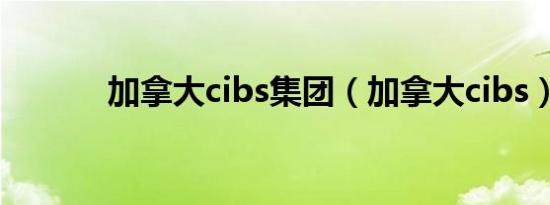 加拿大cibs集团（加拿大cibs）