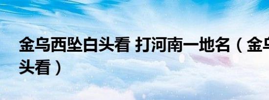 金乌西坠白头看 打河南一地名（金乌西坠白头看）