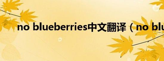 no blueberries中文翻译（no blue）