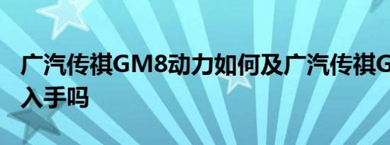 广汽传祺GM8动力如何及广汽传祺GM8值得入手吗