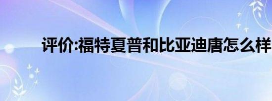 评价:福特夏普和比亚迪唐怎么样？