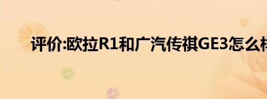 评价:欧拉R1和广汽传祺GE3怎么样？