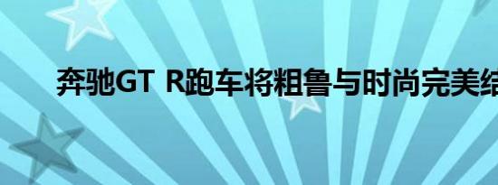 奔驰GT R跑车将粗鲁与时尚完美结合