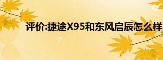 评价:捷途X95和东风启辰怎么样？