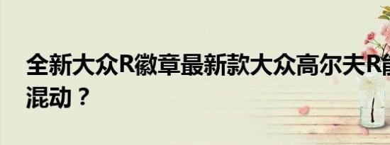 全新大众R徽章最新款大众高尔夫R能否成为混动？