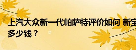 上汽大众新一代帕萨特评价如何 新宝骏RC-6多少钱？