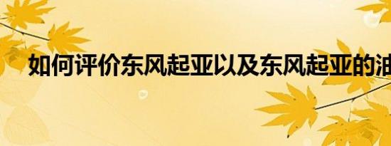 如何评价东风起亚以及东风起亚的油耗？