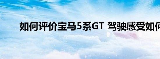 如何评价宝马5系GT 驾驶感受如何？