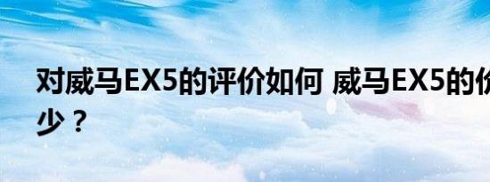 对威马EX5的评价如何 威马EX5的价格是多少？