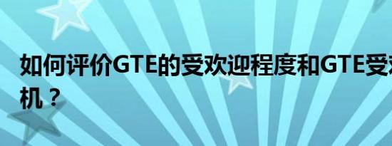 如何评价GTE的受欢迎程度和GTE受欢迎的动机？