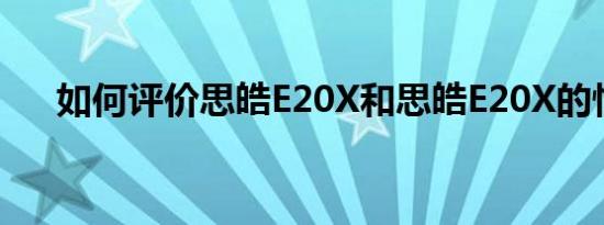 如何评价思皓E20X和思皓E20X的性能