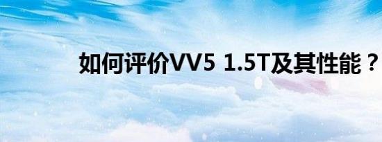 如何评价VV5 1.5T及其性能？