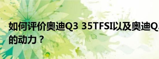 如何评价奥迪Q3 35TFSI以及奥迪Q3 35 FSI的动力？