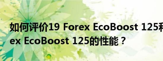 如何评价19 Forex EcoBoost 125和19 Forex EcoBoost 125的性能？