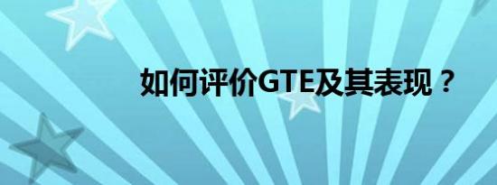 如何评价GTE及其表现？