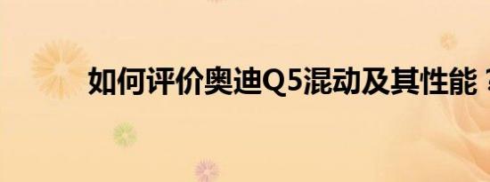 如何评价奥迪Q5混动及其性能？