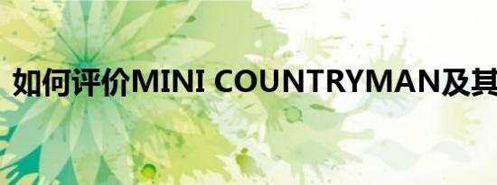 如何评价MINI COUNTRYMAN及其性能？