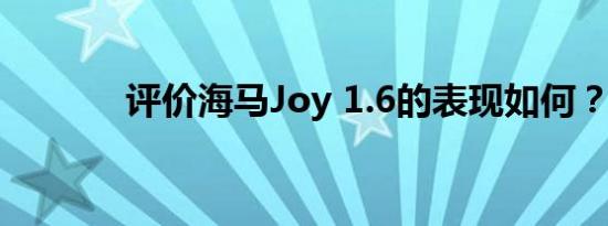 评价海马Joy 1.6的表现如何？