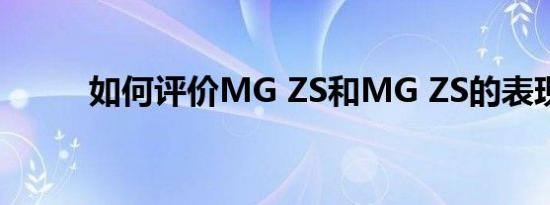 如何评价MG ZS和MG ZS的表现