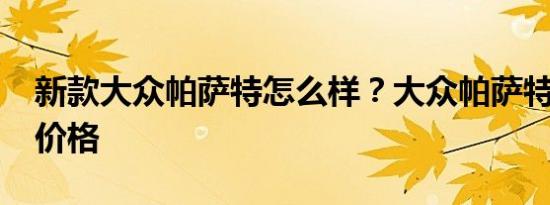 新款大众帕萨特怎么样？大众帕萨特2020新价格