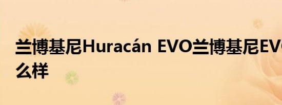 兰博基尼Huracán EVO兰博基尼EVO报价怎么样