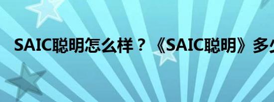 SAIC聪明怎么样？《SAIC聪明》多少钱？