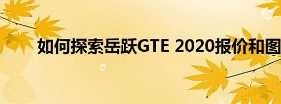 如何探索岳跃GTE 2020报价和图片