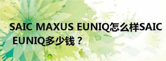 SAIC MAXUS EUNIQ怎么样SAIC MAXUS EUNIQ多少钱？