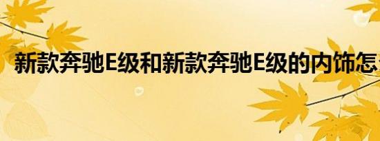 新款奔驰E级和新款奔驰E级的内饰怎么样？