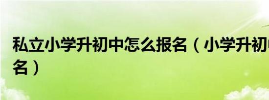 私立小学升初中怎么报名（小学升初中怎么报名）