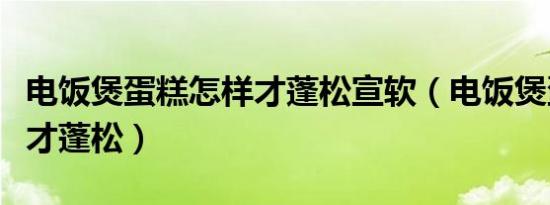 电饭煲蛋糕怎样才蓬松宣软（电饭煲蛋糕怎样才蓬松）