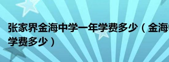 张家界金海中学一年学费多少（金海中学一年学费多少）