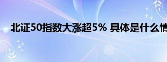 北证50指数大涨超5% 具体是什么情况呢